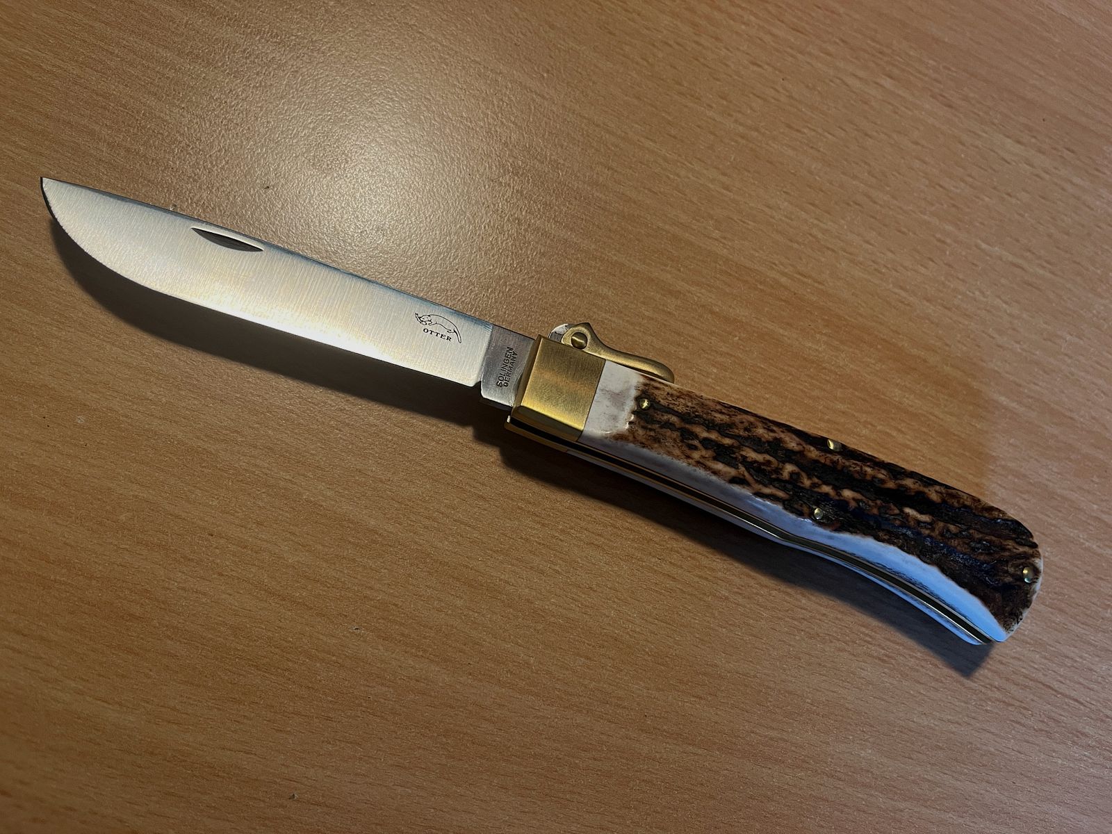 Couteau de chasse Otter 05 avec corne de cerf