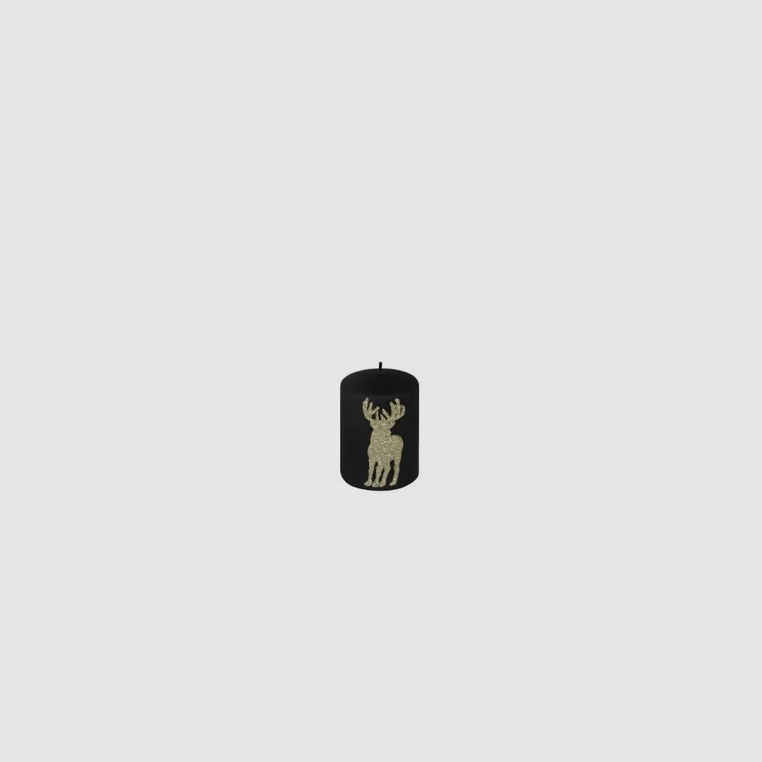 Kaheku Jona deer cylinder candle black-gold