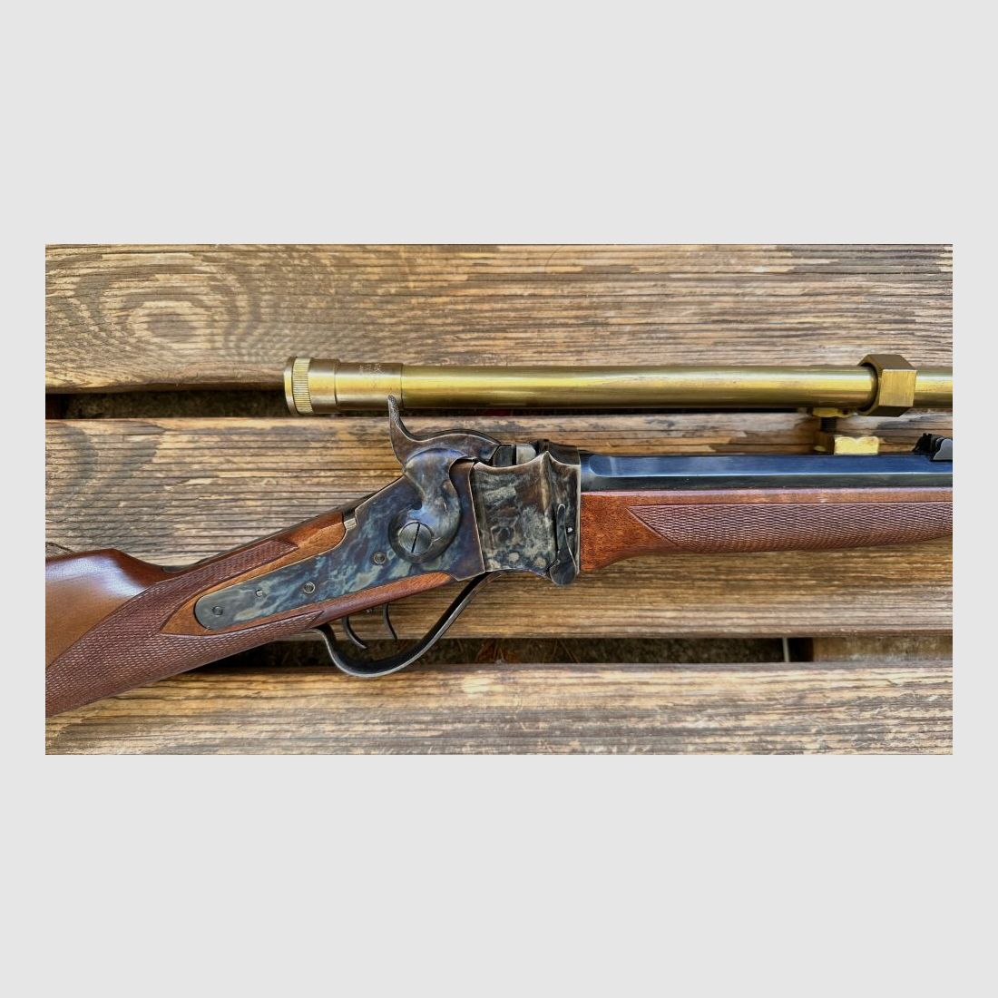 Pedersoli Sharps Sporting Rifle 45 70 mit Messingscope Rarität !!! .45-70Gov