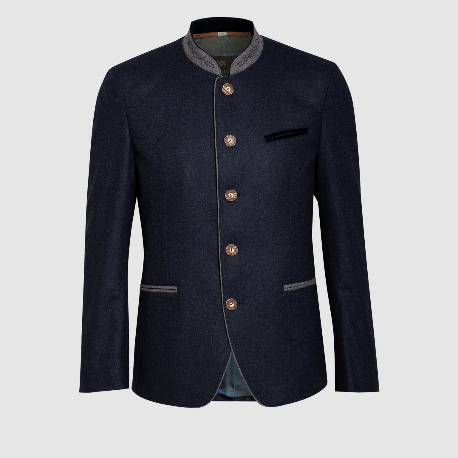 Maximilian traditionele jasje met een gladde rug in donkerblauw, afbeelding 2 van 2