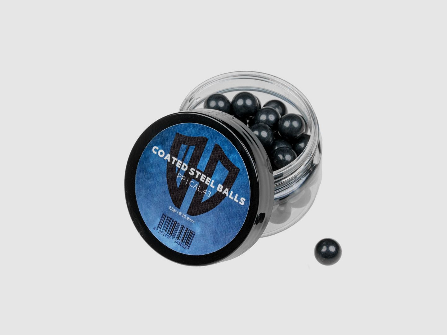 50x Pallini in Acciaio Rivestiti | PP | 2,5gr. | Nucleo in acciaio con rivestimento in plastica | 10,9mm | Cal.43 | Walther PPQ M2 | T4E TPM1, immagine 1 di 3