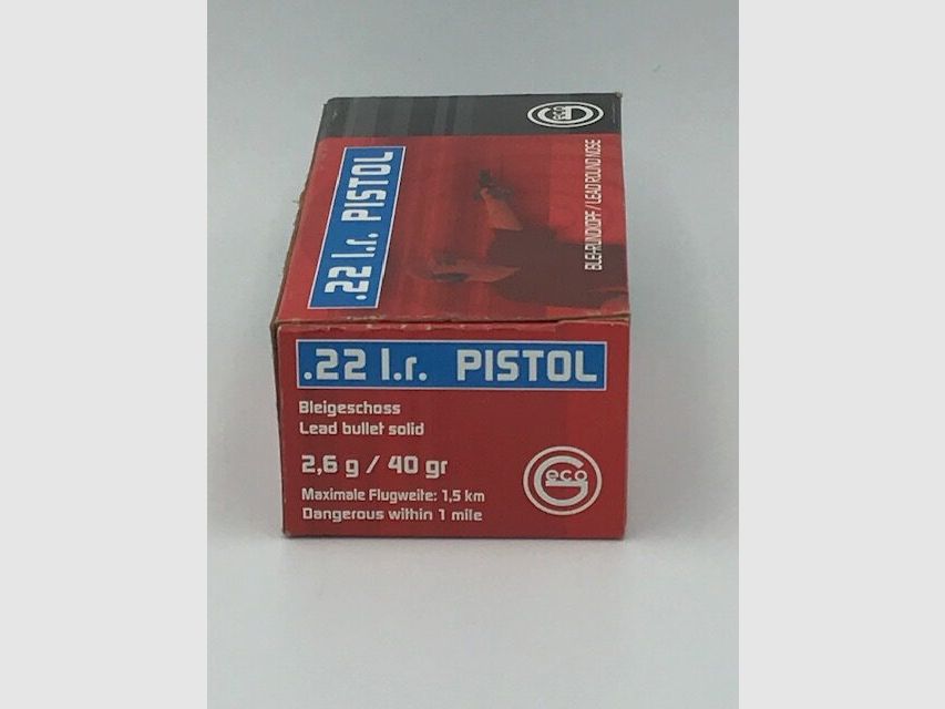 GECO munizioni per pistola .22 lr. 2,6 g / 40 gr.