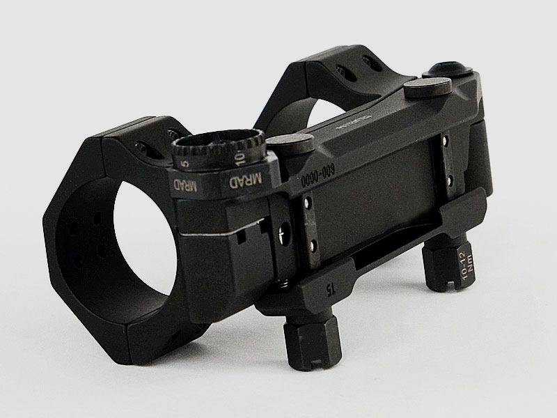 ERATAC block mount with adjustable front inclination, with knurled nut ø 30 mm + 20 mm height (0-20 mrad front inclination), 371 g