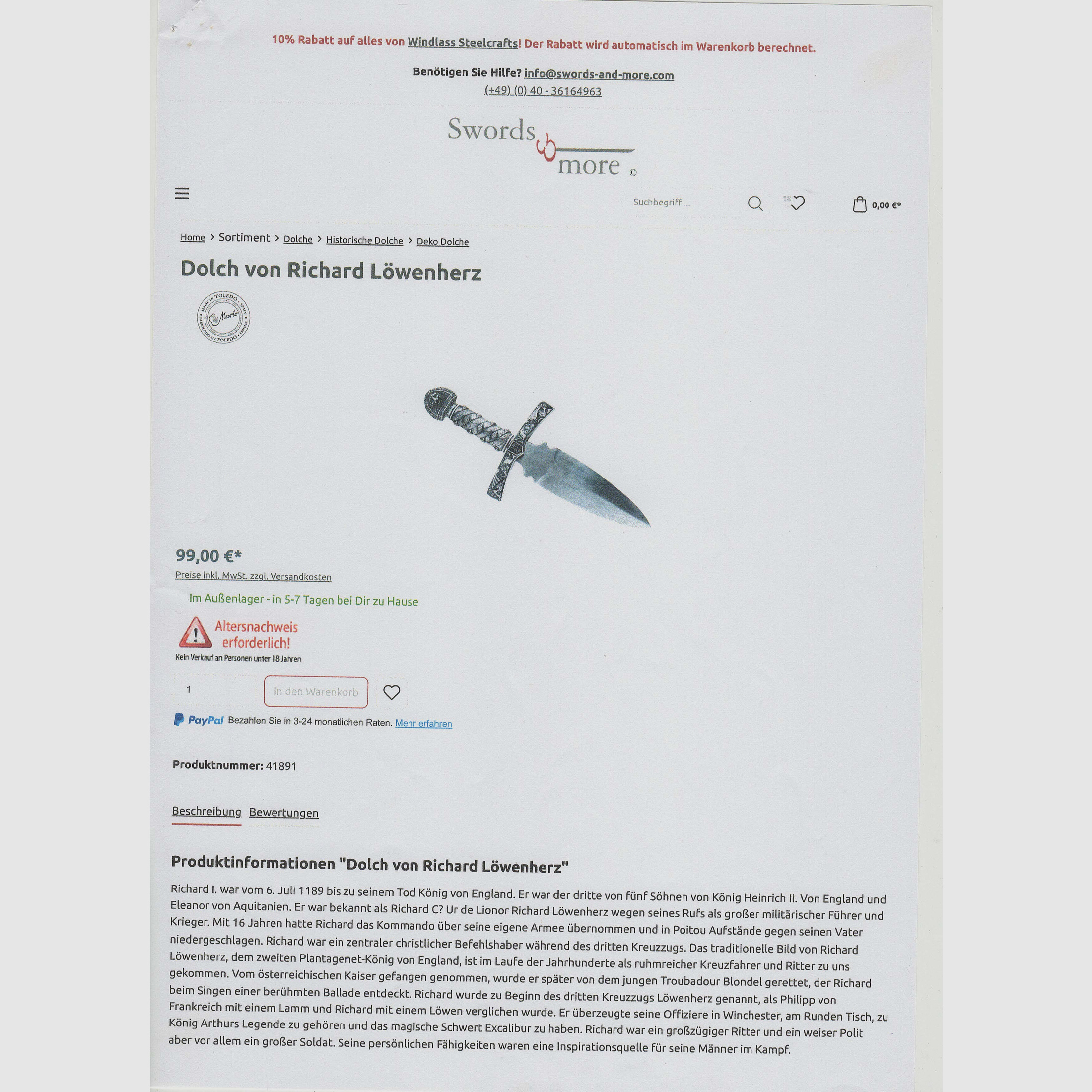Coltello da collezione di alta qualità del produttore di marca