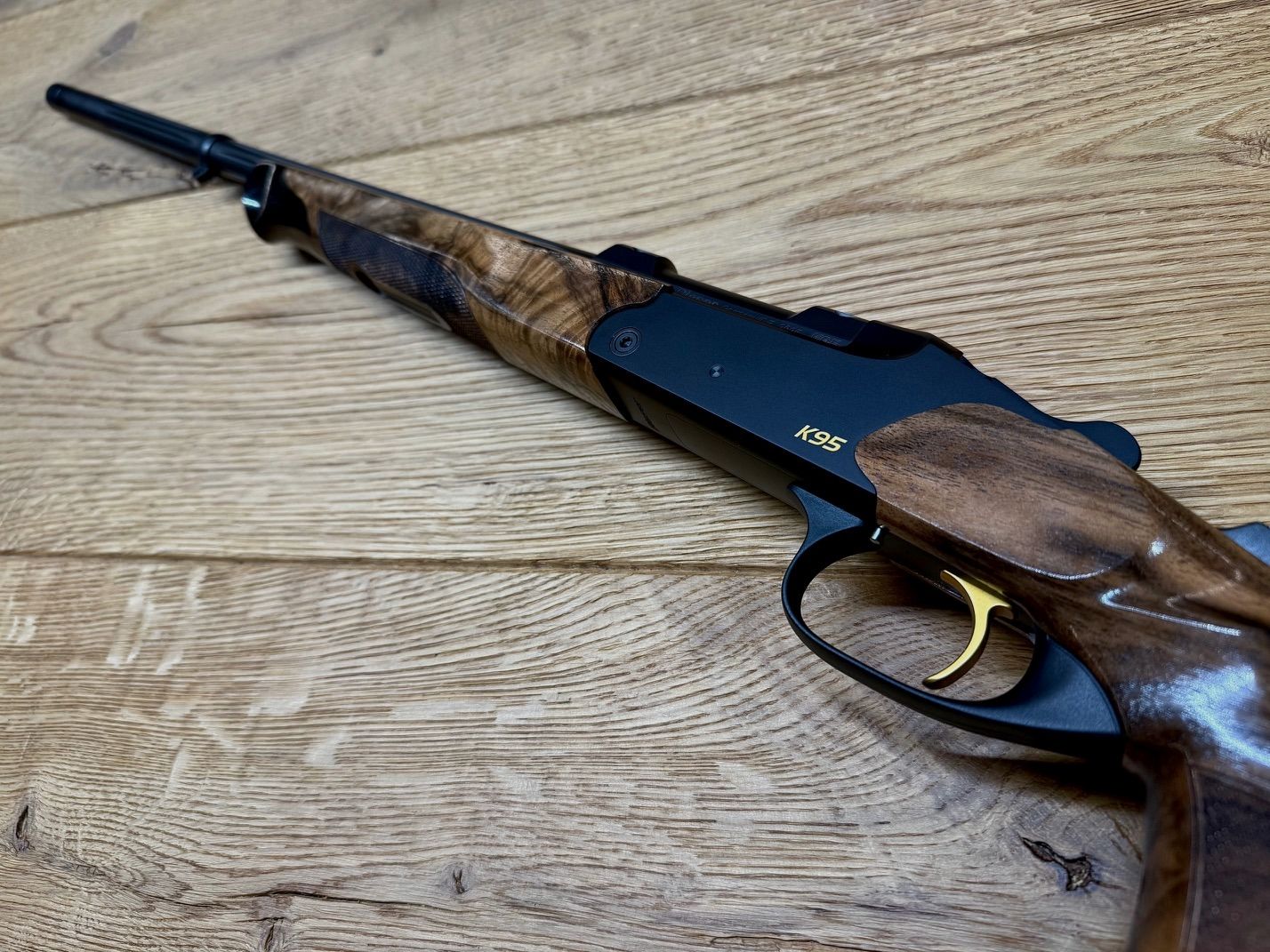 Blaser K95 Success / Wood class 6 / Cal. 6.5 Creedmoor / LL 52 cm / Gold elements / M15x1, image 7 of 9