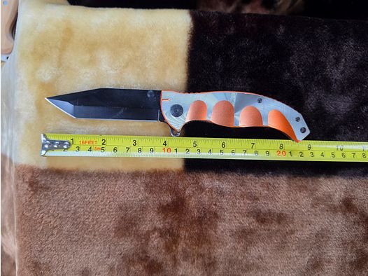 Coltello tattico pieghevole outdoor con lama Tanto, clip da cintura e flipper (coltello a una mano / EDC)