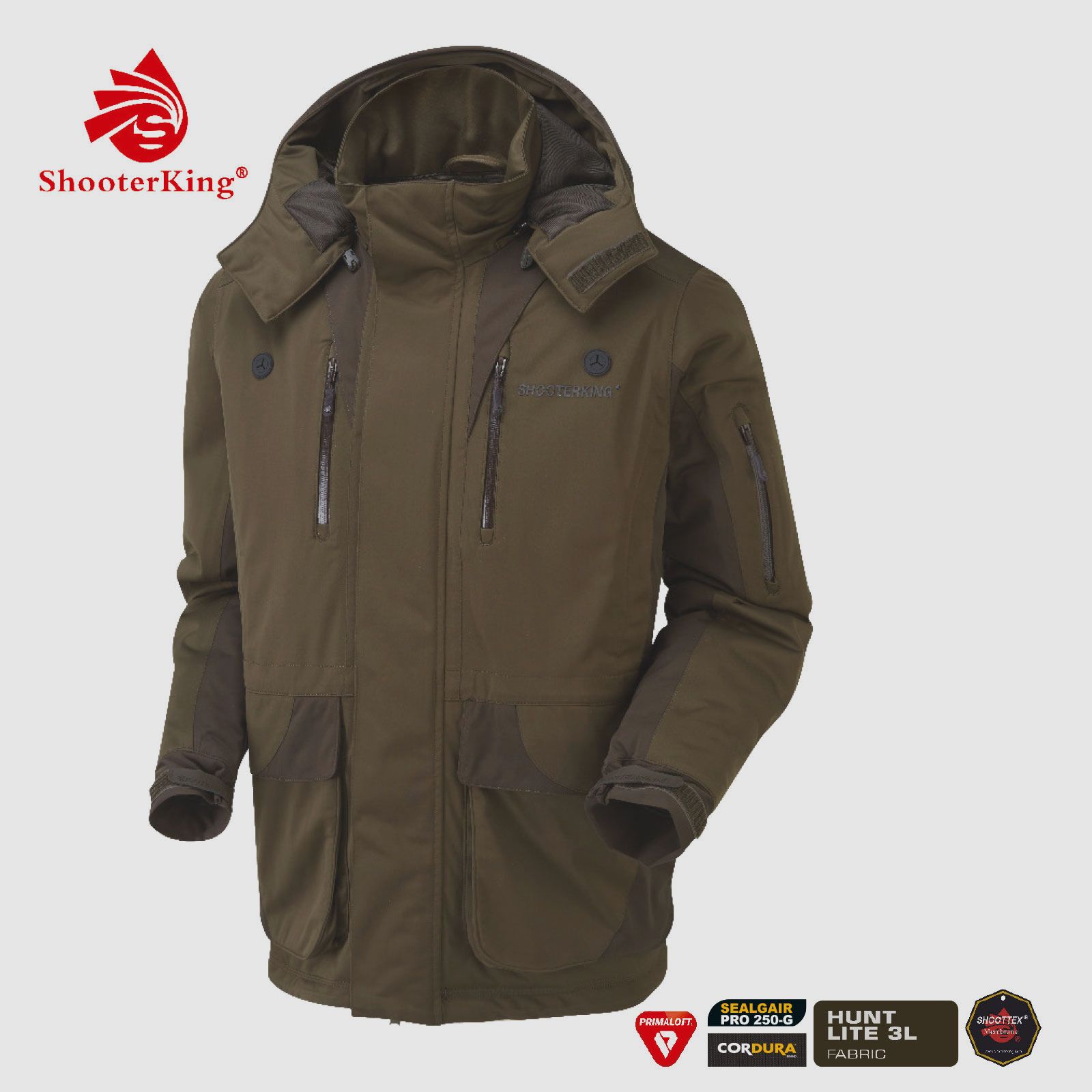 SHOOTERKING Huntflex Primaloft Winter Jacke braun/oliv