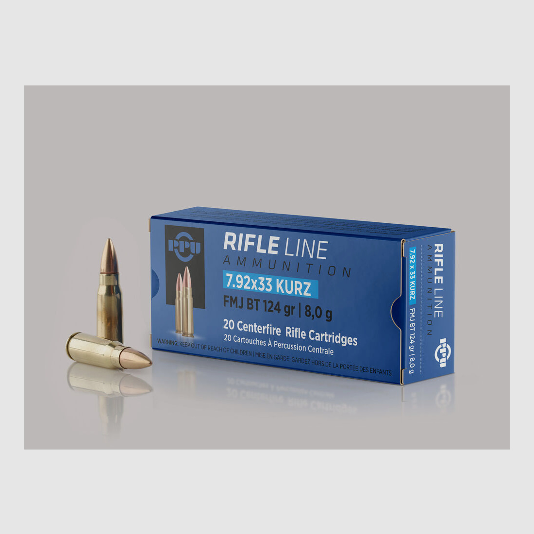 PRVI Partizan VM/FMJ 8g/123gr - 20 pièces 7,92x33 Kurz; 8x33 Kurz