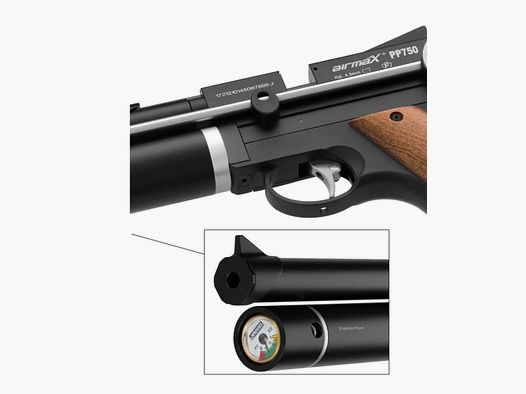 AirmaXPP750 LP compressed air pistol caliber 4.5 mm diabolo (P18)