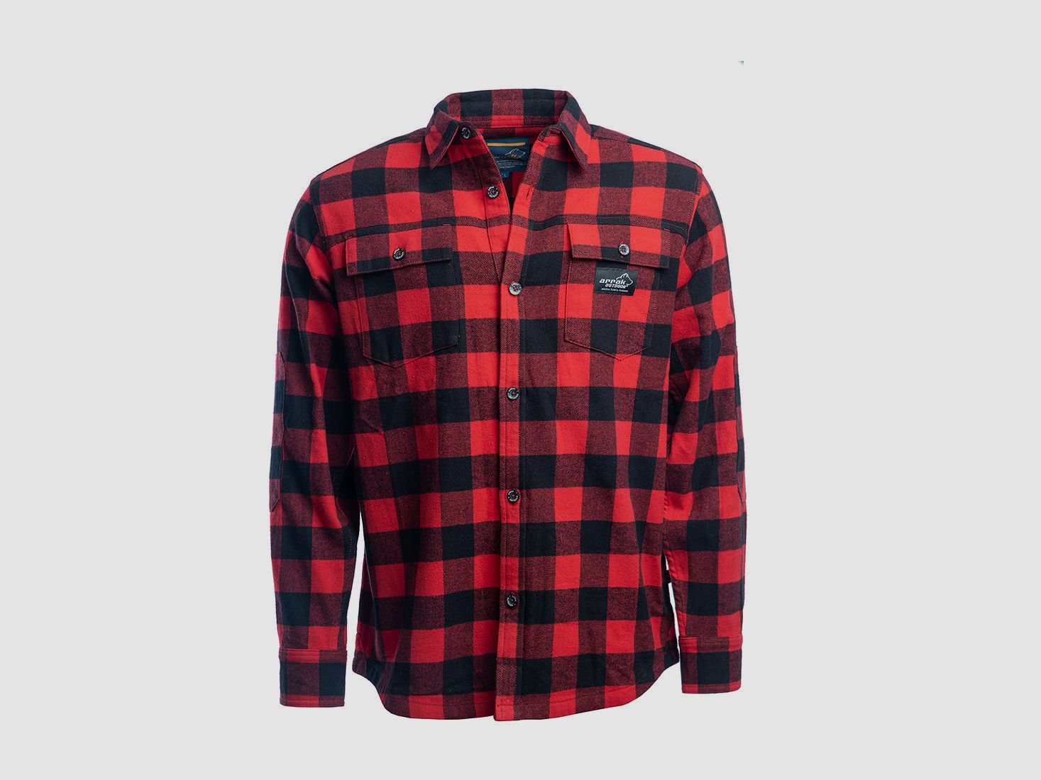 Arrak Outdoor Flanellhemd Herren Rot/Schwarz 4XL