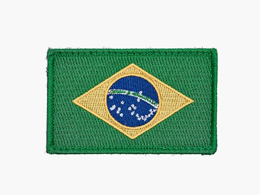 Parche bordado de bandera de Brasil con cierre de gancho y bucle