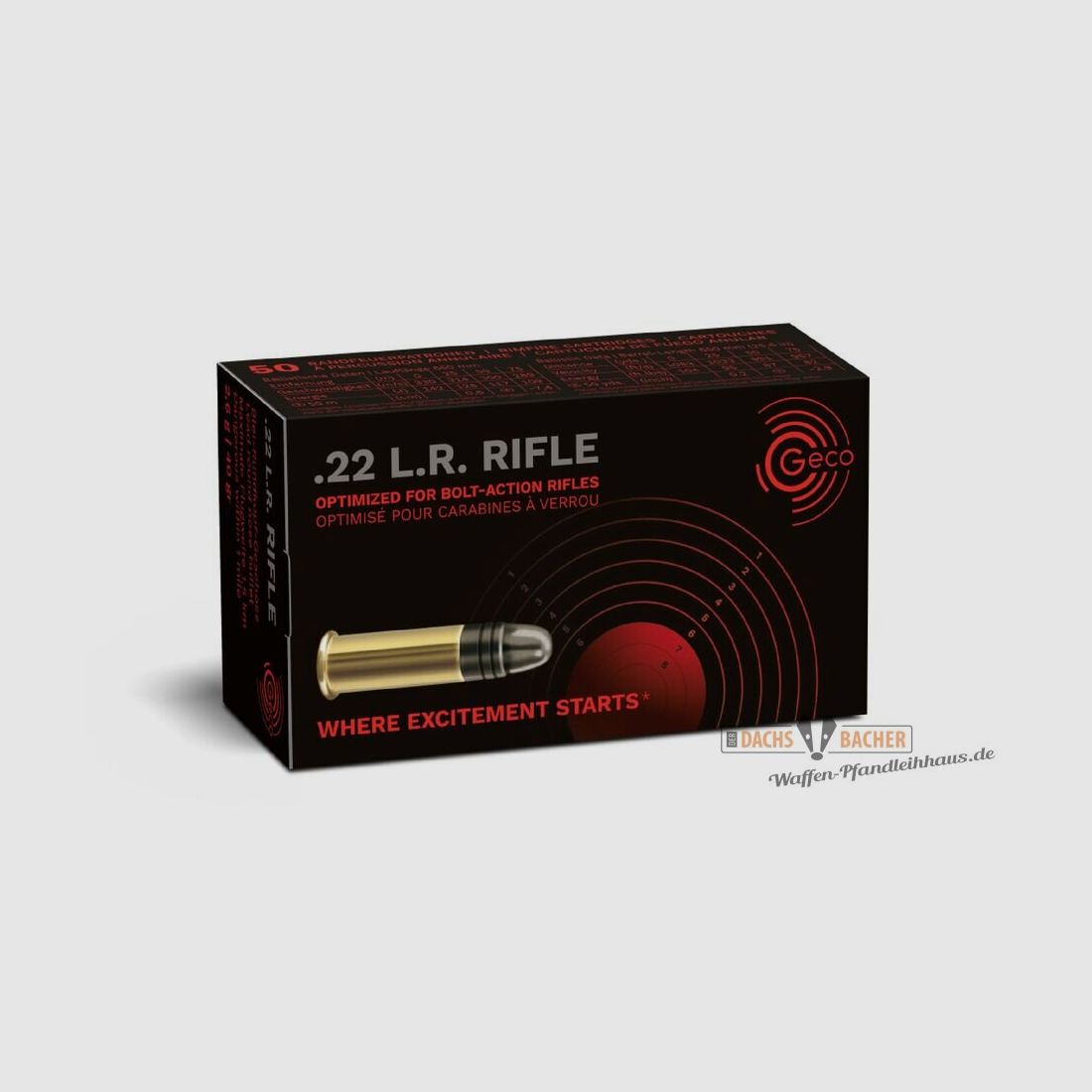 GECO .22lfB Rifle Blei Rundkopf 2,6 gramm 40 grain 50 Schuß