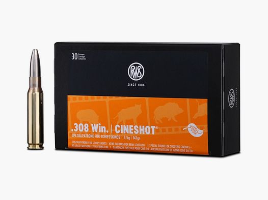 Cineshot .308 Win 147 grs 30 rounds special cartridges for shooting cinema