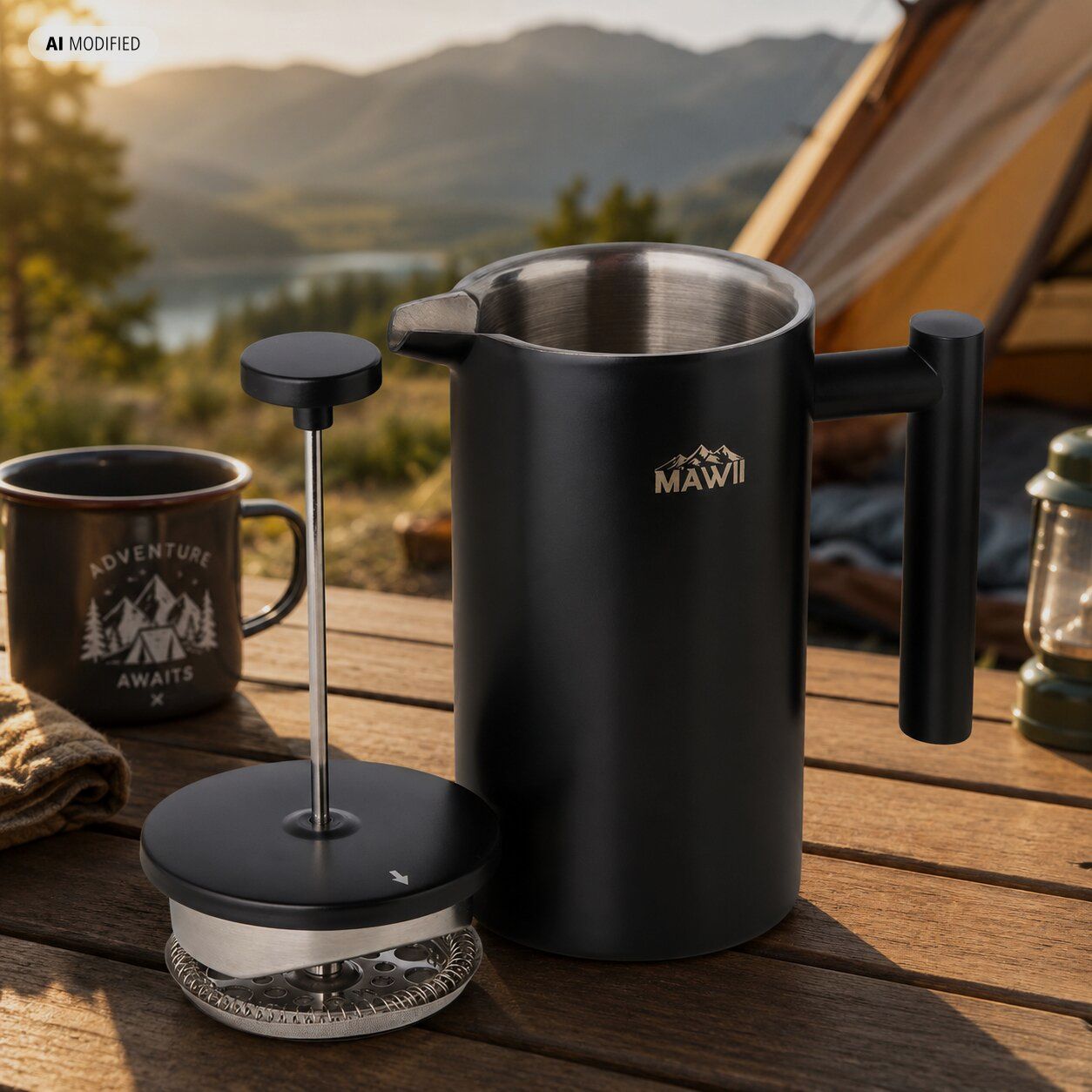 Caffettiera in Acciaio Inossidabile/French Press, immagine 1 di 3