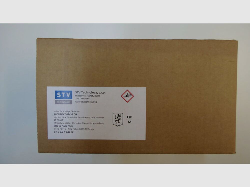 Scorpio 7,62x39 Vollmantel 123grains 500x Patronen