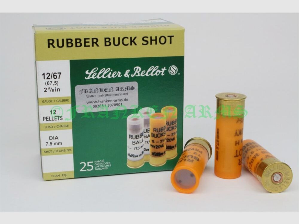 S&B Gummischrot Buck Shot 12/67,5 25 Stück Staffelpreise