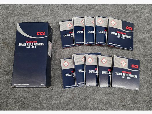Reloading primers CCI 450 Magnum small rifle primers No. 450