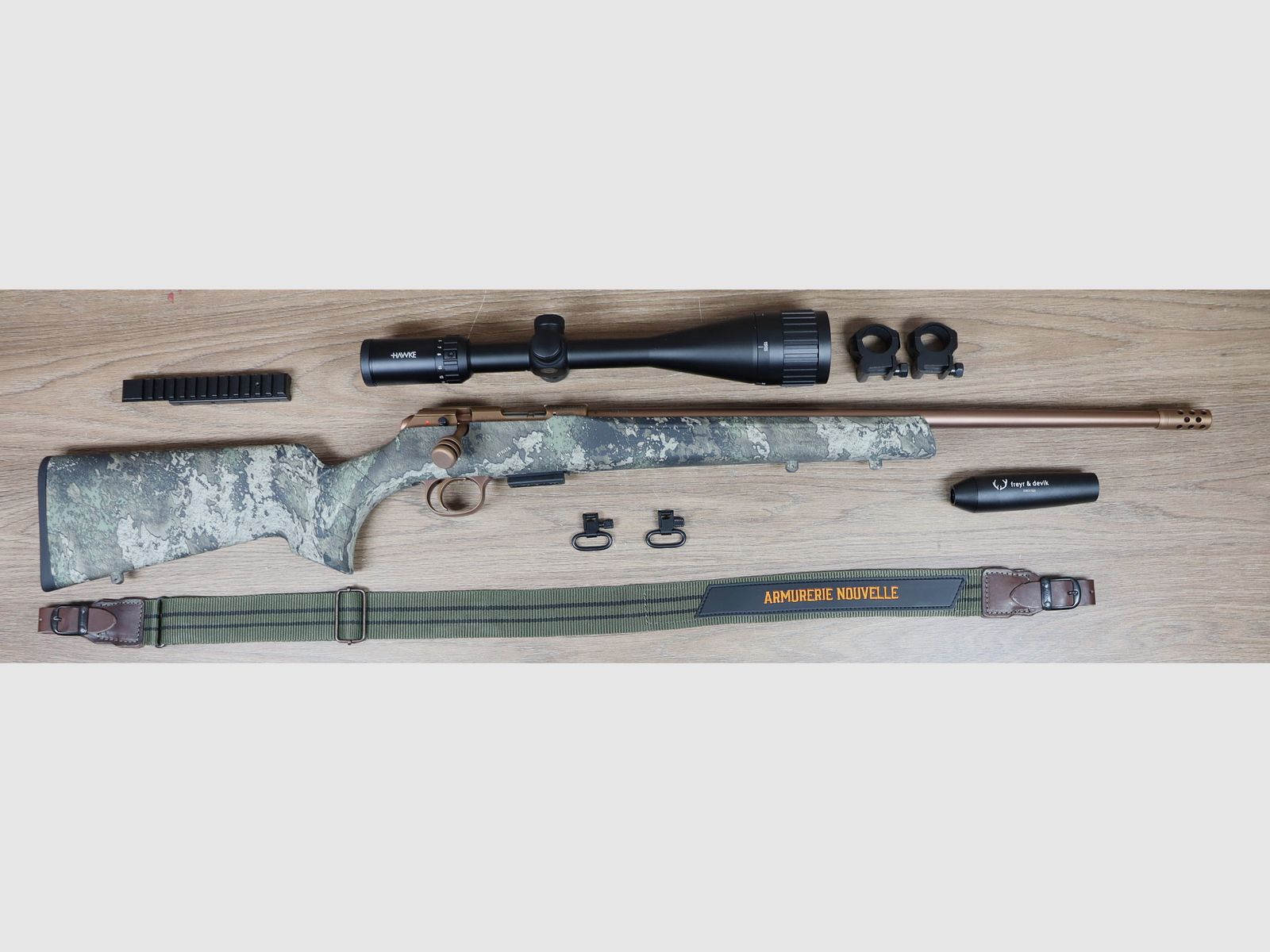 Rifle Pack 457 Hunter Strata / scope and mount / suppressor