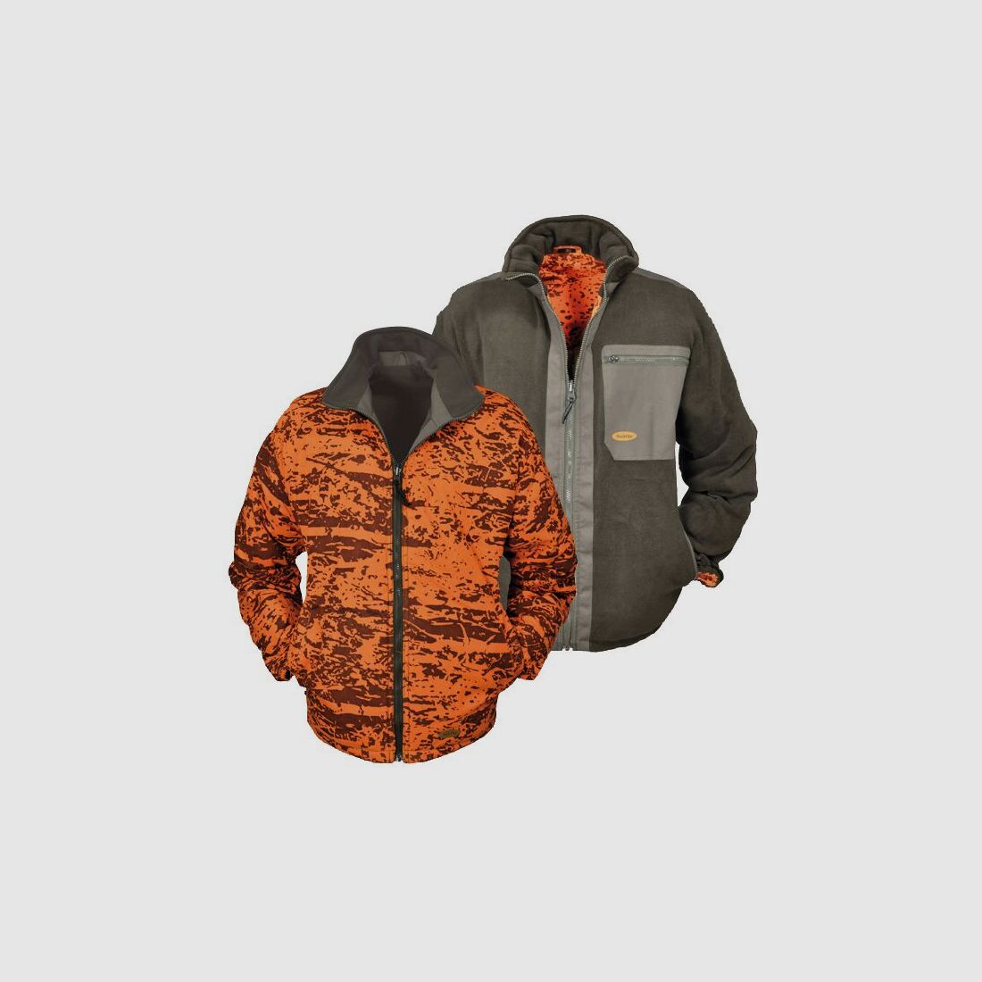 Hubertus Giacca Fleece Reversibile per Caccia al Cinghiale