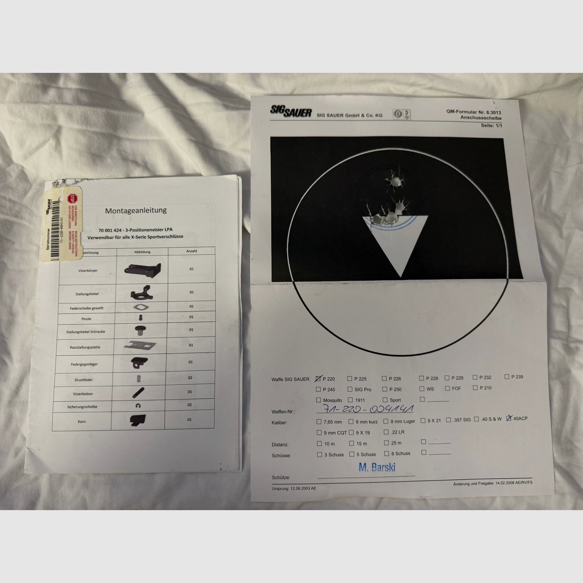 Sig Sauer P220 X-Six X6 PPC .45ACP / .45Auto