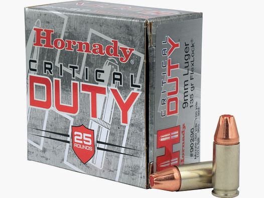 Hornady Critical Duty 9MM Luger 135grs. Flexlock