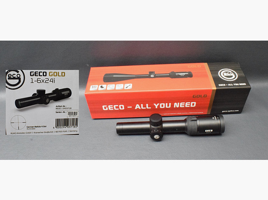 Zielfernrohr Geco Gold 1-6x24I Abs. 4 Leuchtpunkt, Neuware aus Geschäftsauflösung