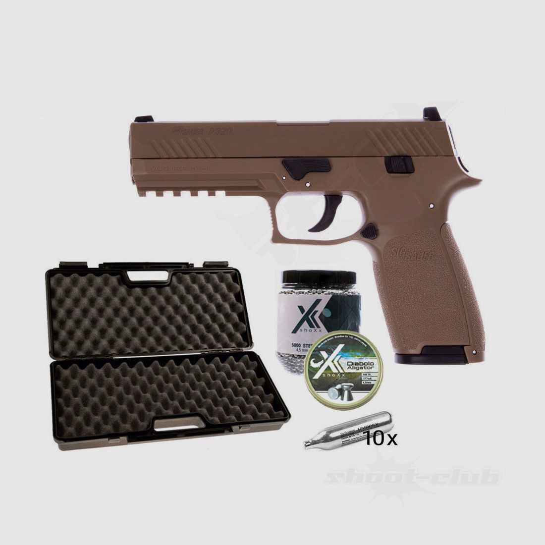 Sig Sauer	 CO2  BlowBack Pistole P320 im Kaliber 4,5mm - coyote tan