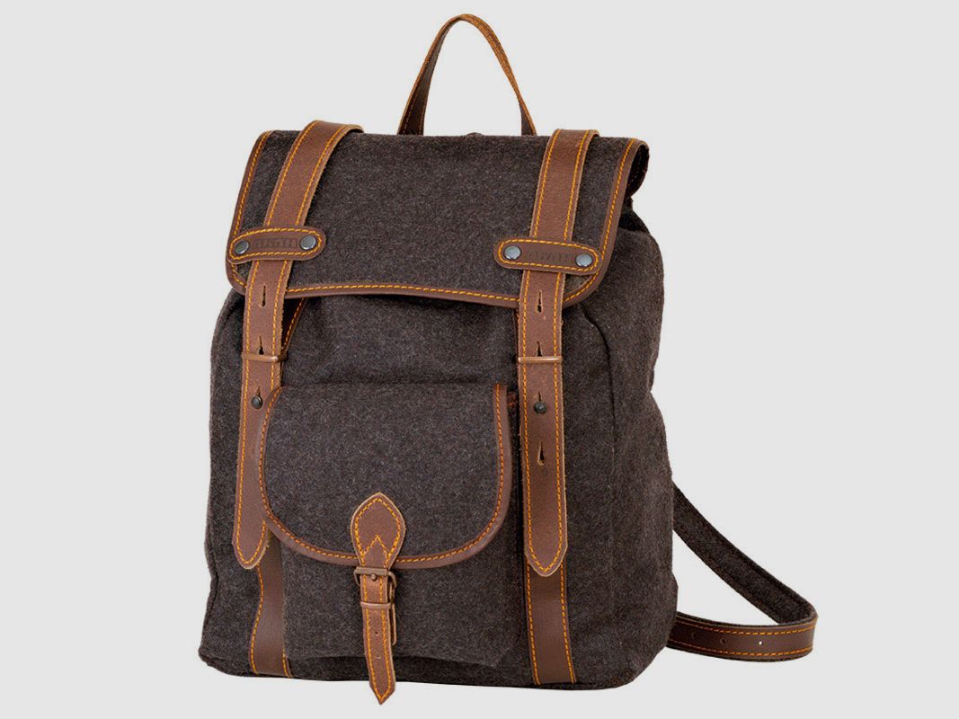 AKAH Wanderrucksack Loden mit Büffel-Leder