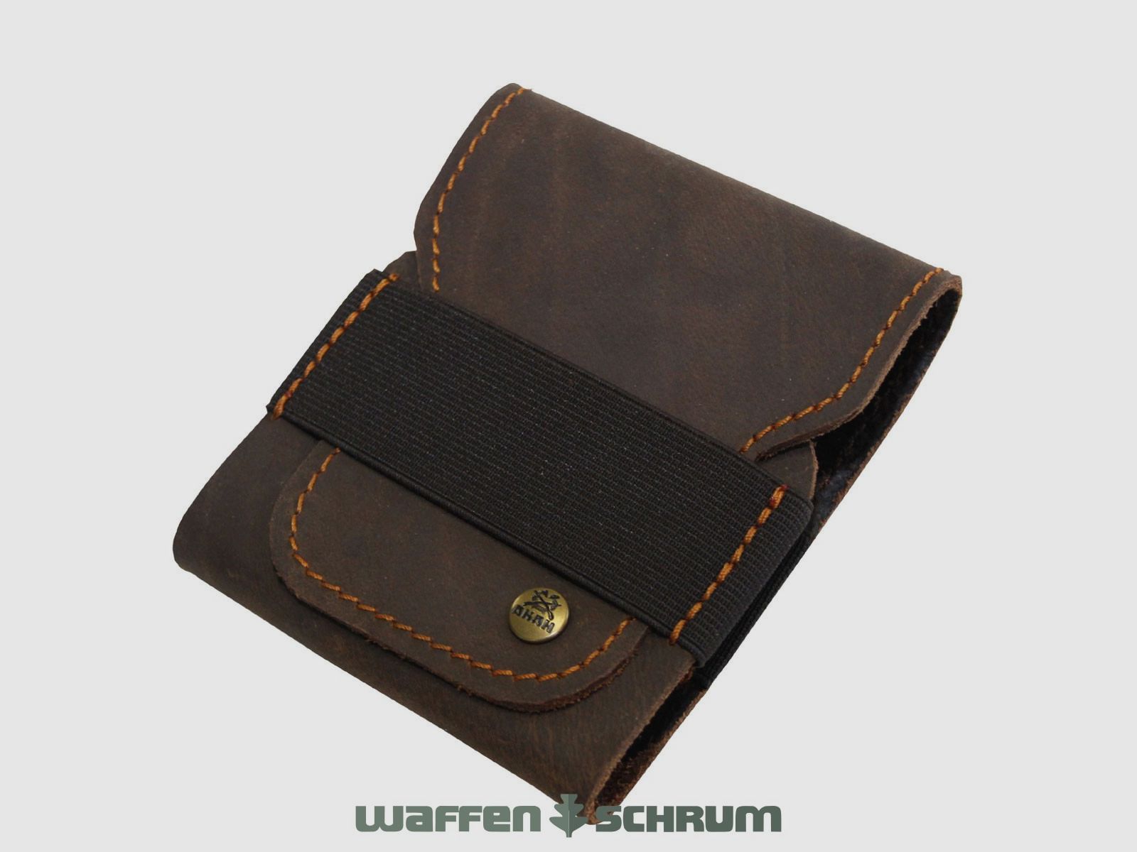 Estuche para cartuchos AKAH de cuero de búfalo para 5 cartuchos