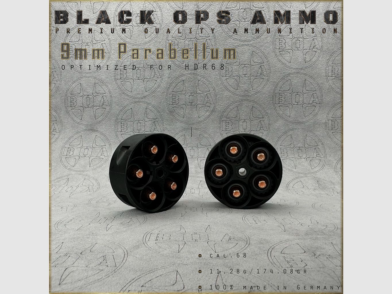 10x + 2 9mm Parabellum MUNITIONS BLACK OPS HDR 68 cal.68 Munitions T4E Umarex HDR68 TR68
