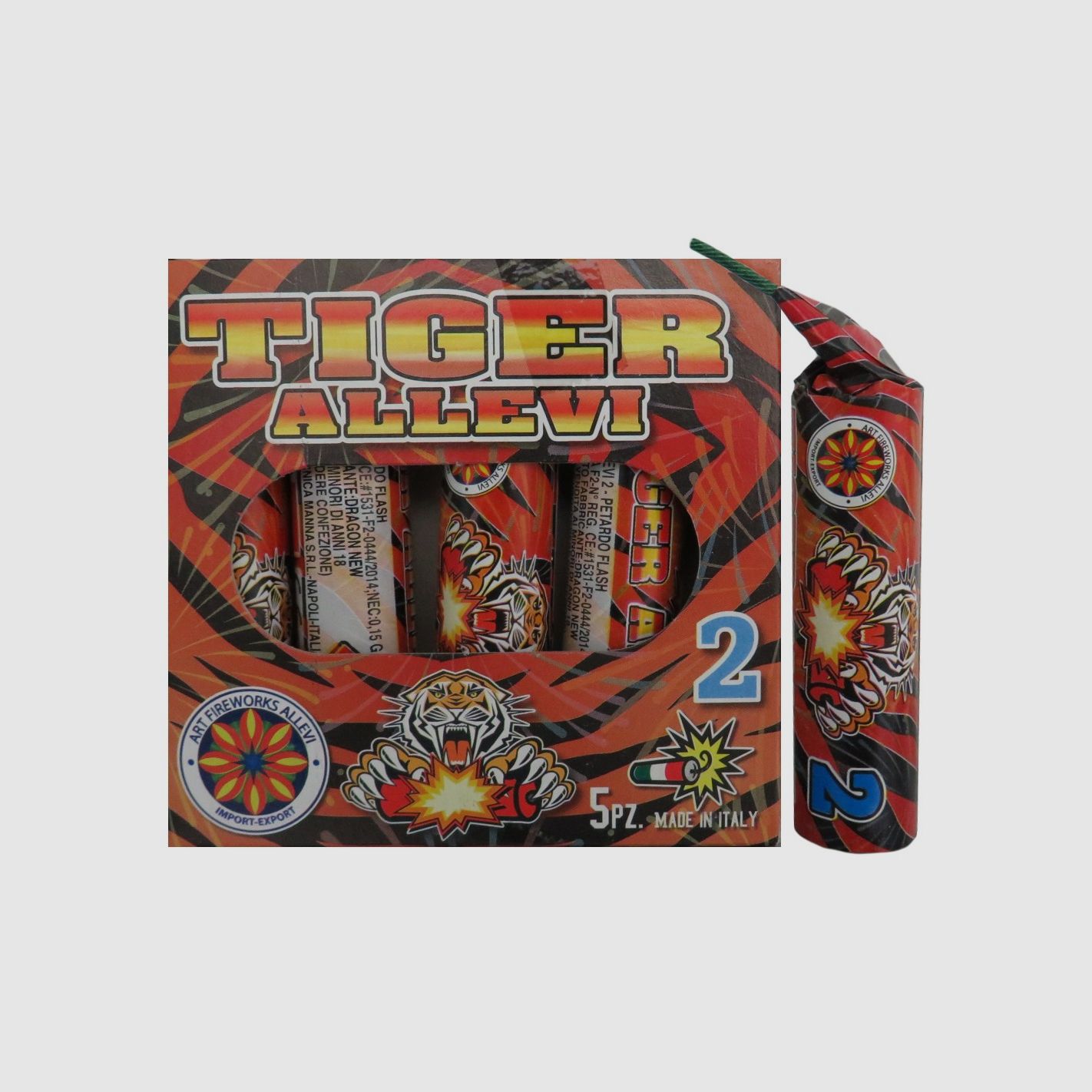 Petardo Tiger Allevi 2 F2 Packung mit 5 Stk
