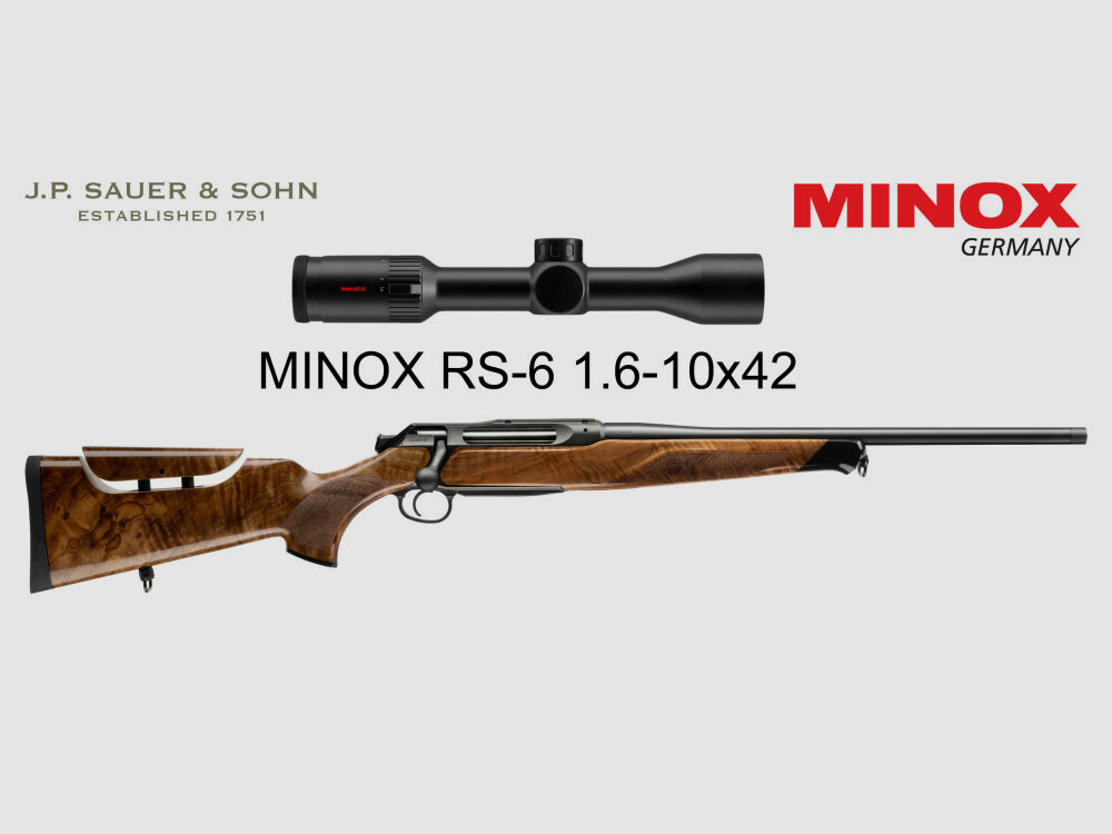 J.P. Sauer & Sohn Sauer 505 Ergo Lux Karabin powtarzalny HQ3 Zestaw wyposażeniowy Elegance + VSR | 8.5x55 Blaser | MINOX RS-4 3-12x56