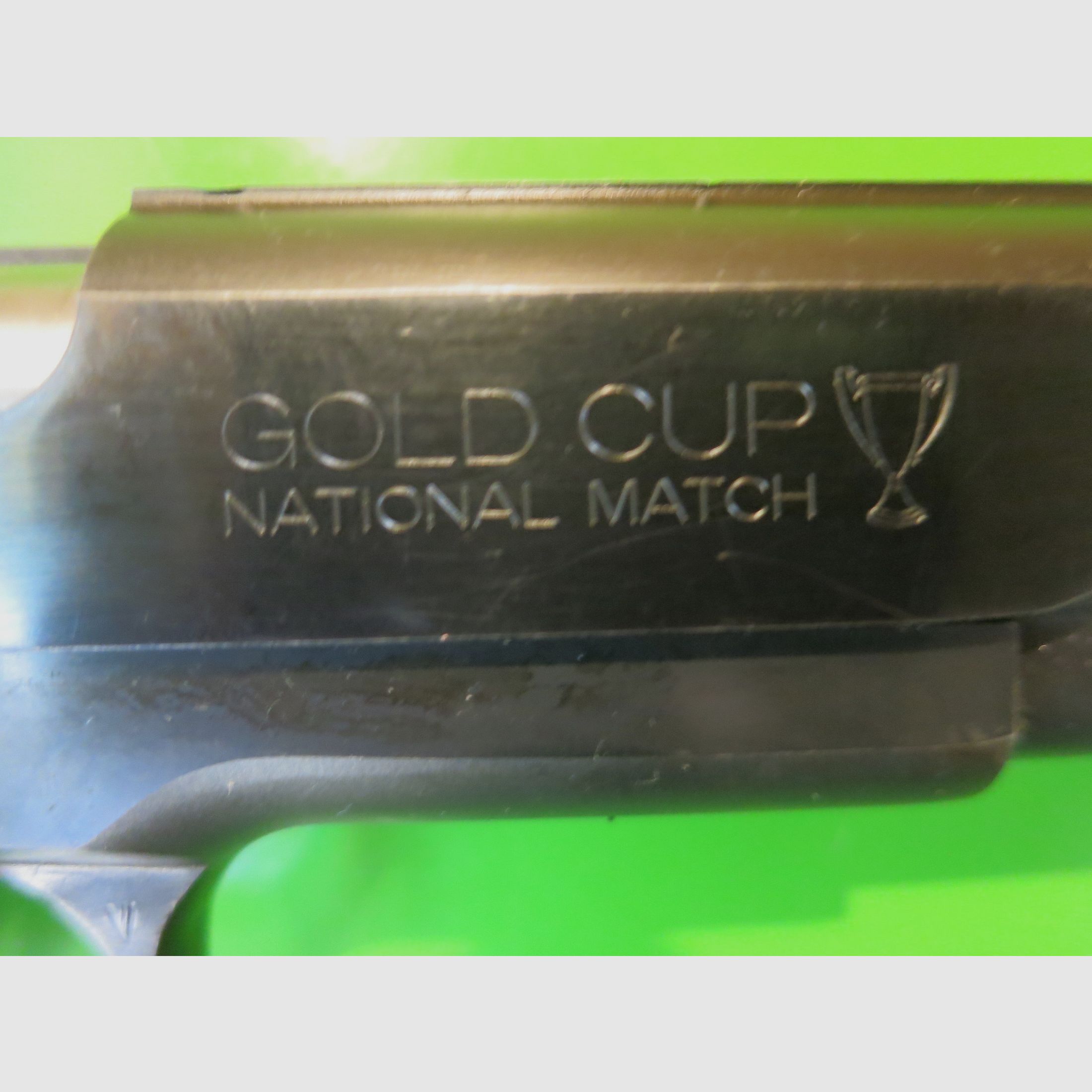 Pistola Colt 1911 National Match Gold Cup; cañón Wilson de 5" con compensador, .45ACP       #74-, imagen 8 de 11