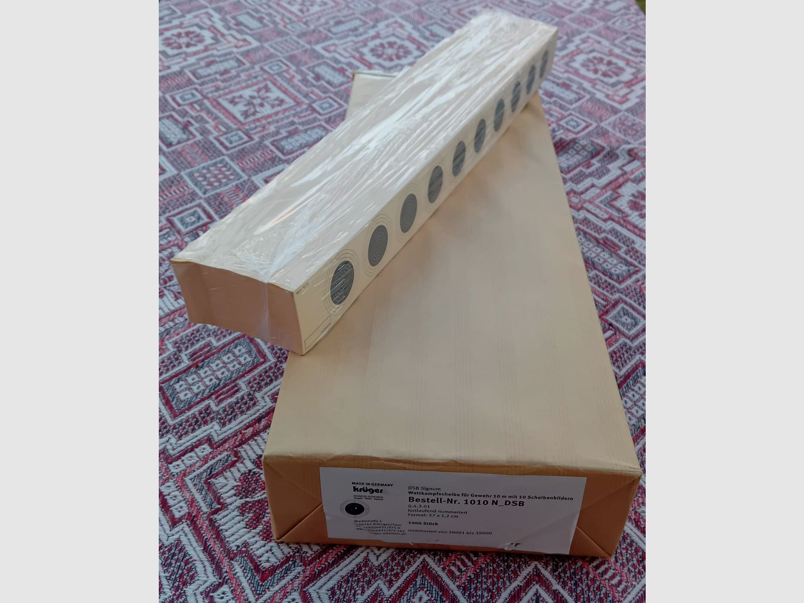 Bande de cibles pour carabine à air comprimé avec 10 images de cibles 3 x 1000 Krüger