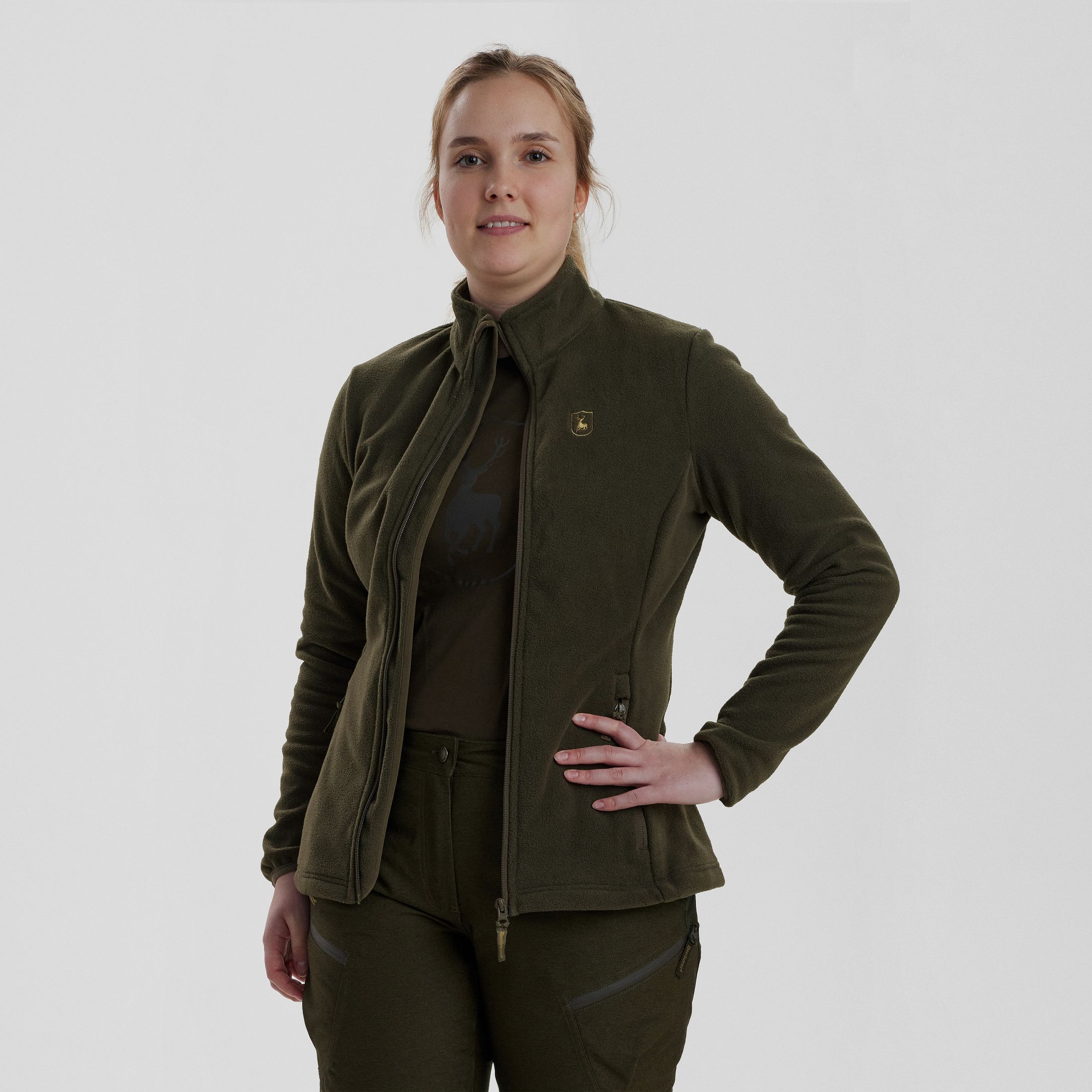 Lady Chasse Fleecejacke - Beluga – Kleidergröße Damen: 46
