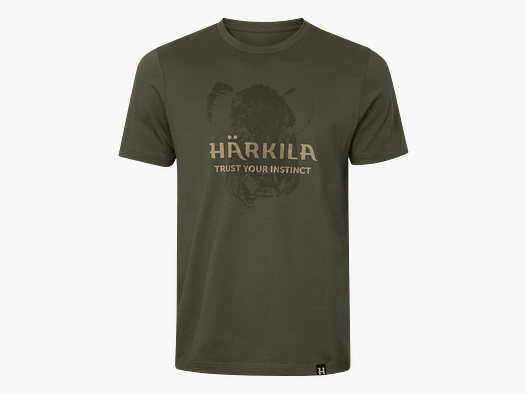 Härkila Wildboar S/S T-shirt with wild boar logo Men Forest Night 3XL