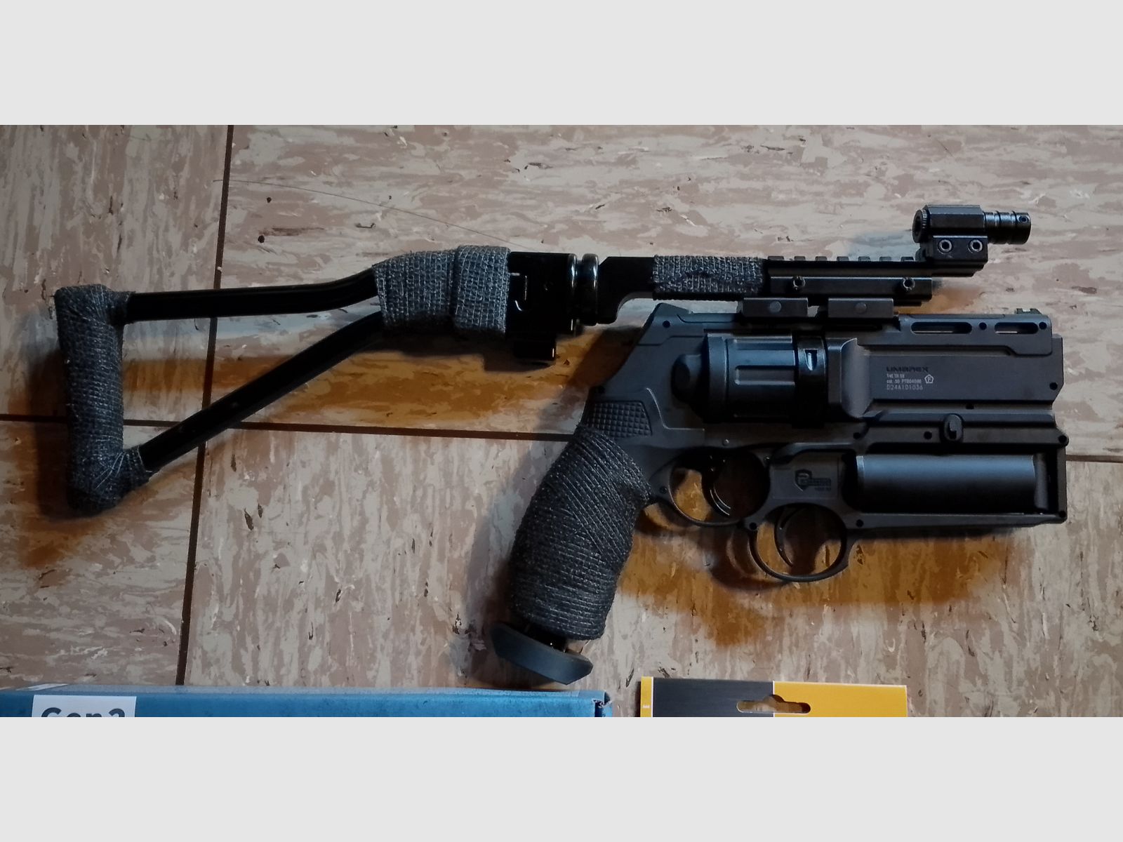 T4E Tr50 RAM .50 Set Pfeffer Launcher Alu Schulterstütze Klappschaft Rot Punkt Visier Zubehör Hdr50 neuwertig optional Vordergriff 