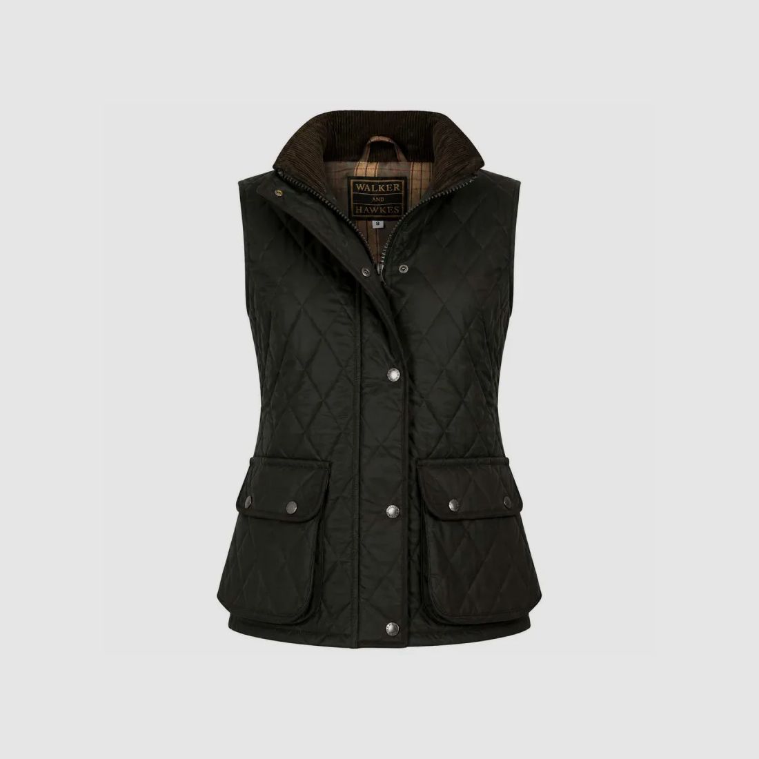 Walker & Hawkes Haxby Women's Gilet Green in Waxed Cotton, image 10 of 21