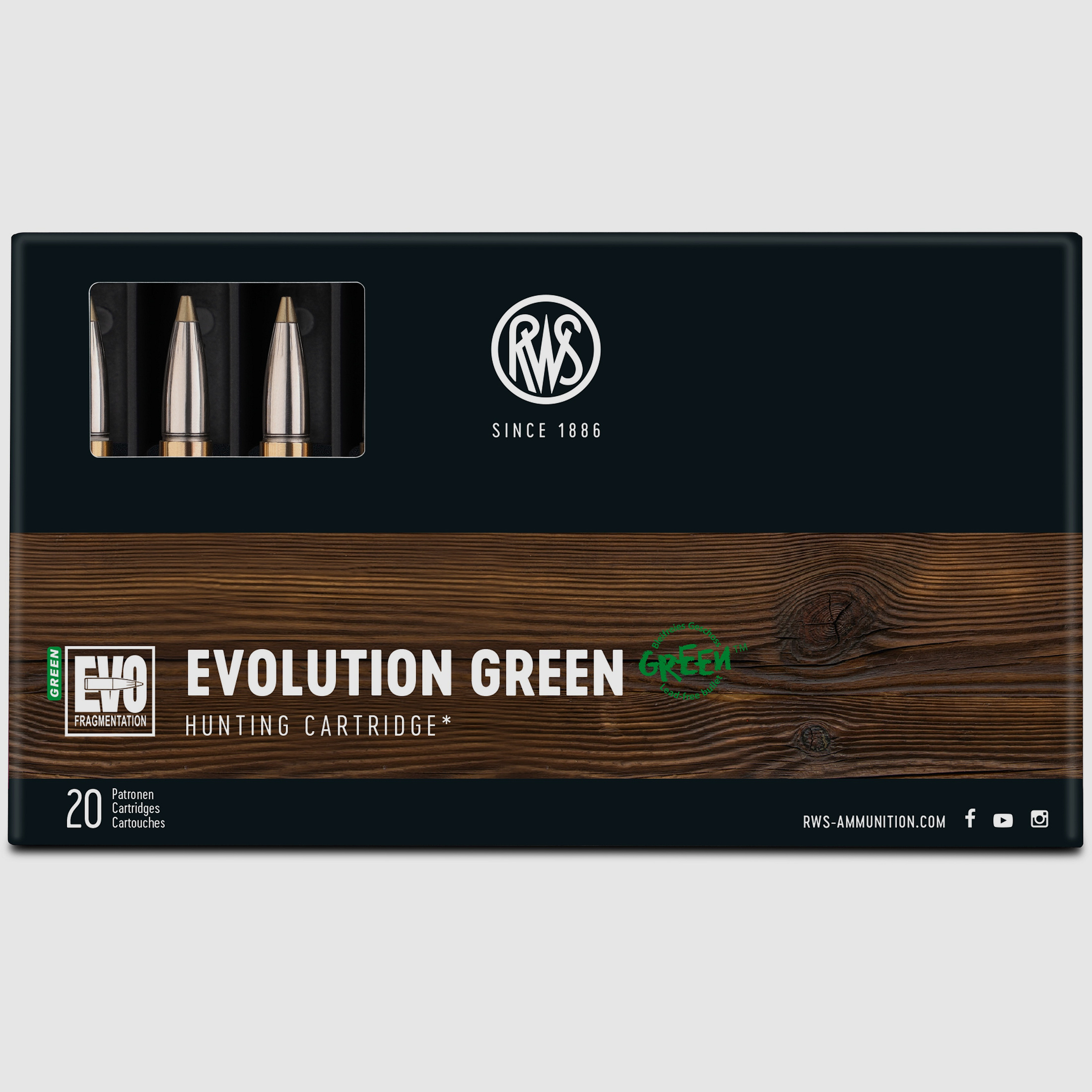 RWS 6,5Crd. EVO Green 6,0g Bleifreie Büchsenpatronen