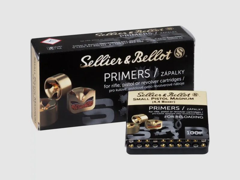 SELLIER & BELLOT ZÜNDHÜTCHEN - SMALL PISTOL MAGNUM - 4,4 BOXER - 1.000 STÜCK