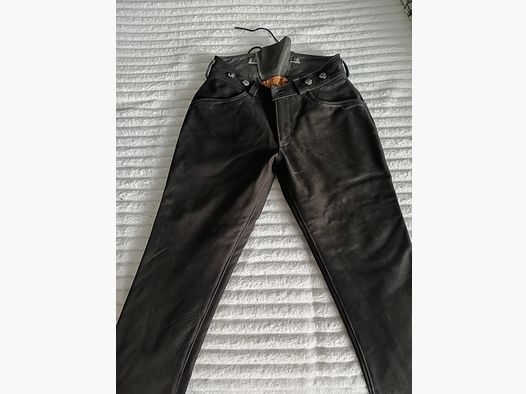 Hunting pants made of leather, nubuck, custom-made, new and unworn