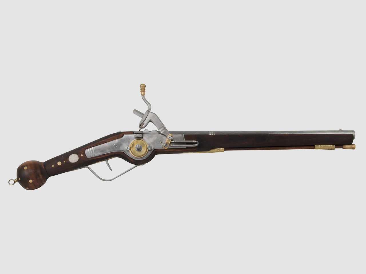 EinzelstĂĽck handgefertigtes Deko Radschloss Vorderladerpistole LĂ¤nge 78 cm