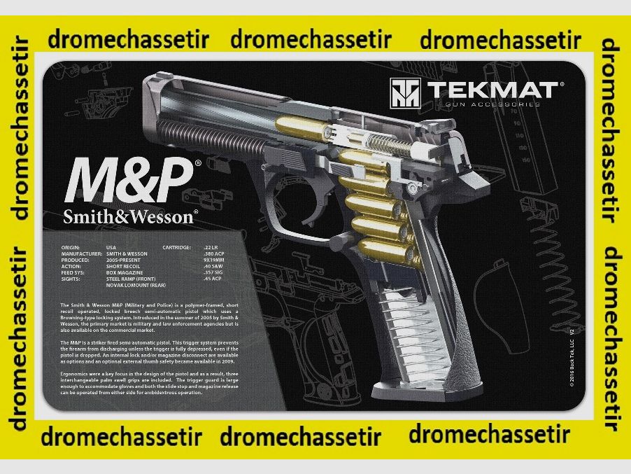 Reinigungstuch Neopren Dekor Pistole Smith & Wesson MP Lehrschnitt