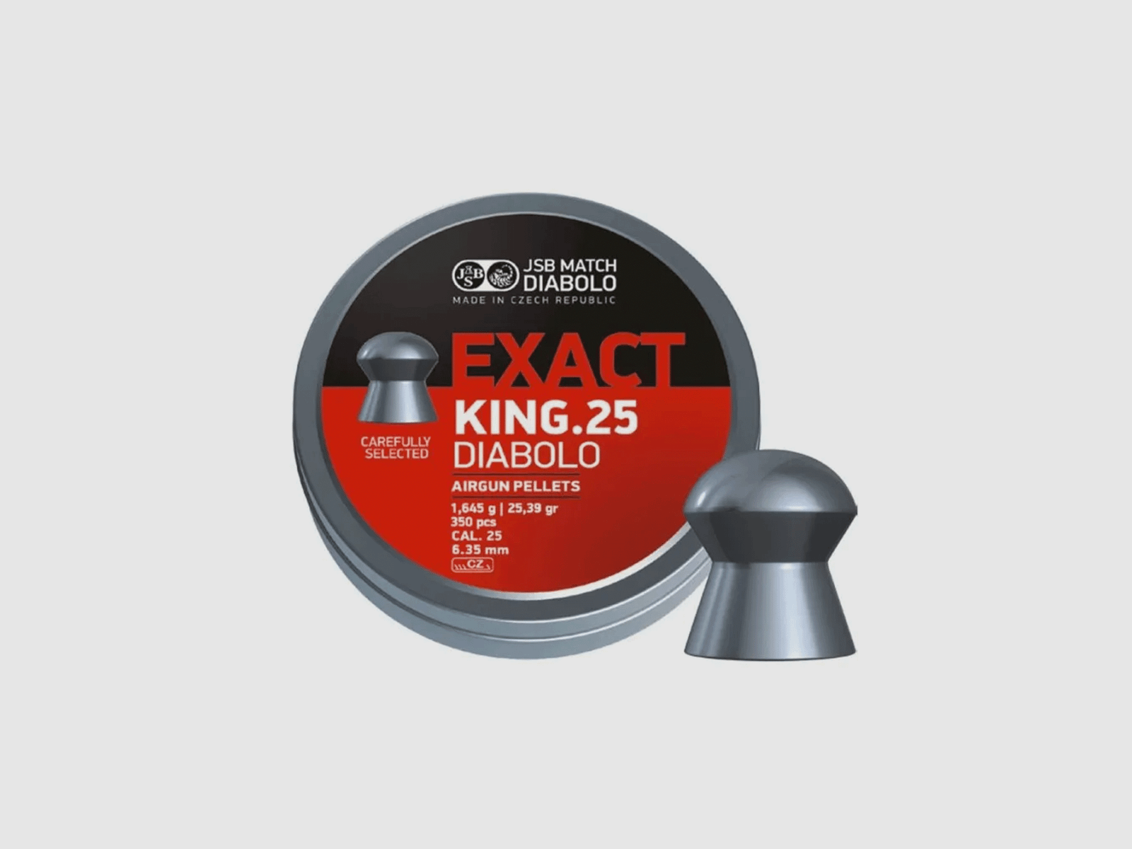 JSB MATCH – EXACT KING .25 DIABLO 1.645g | 25.39gr | 6.35mm | CAL .25 | 350pcs | M 72/09