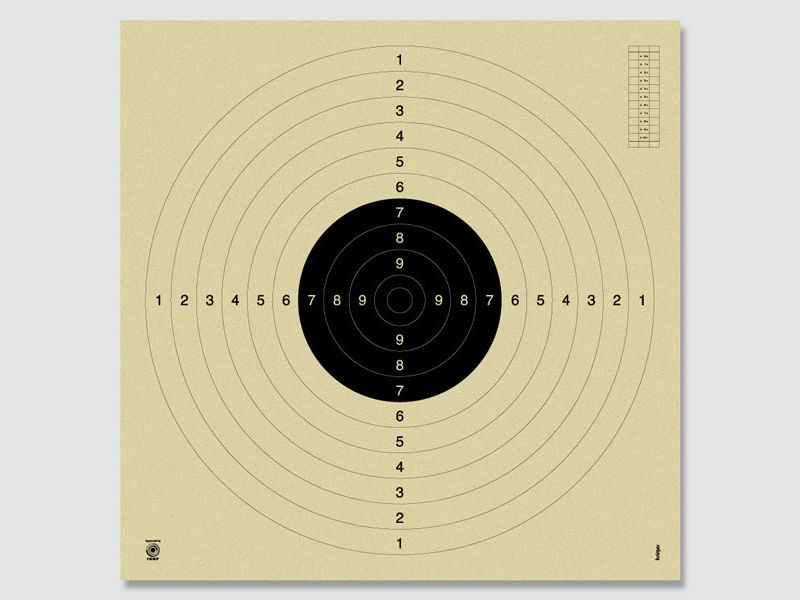 Krüger-Druck tarcze pistoletowe 25 m/małokalibrowe 50 m ze szczeliną 55x52 cm DSB