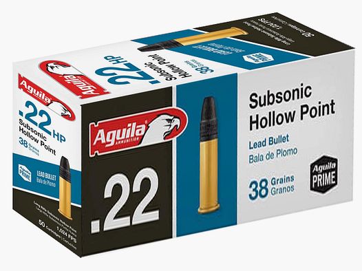 Aguila Subsonico HP 38 grains Cal 22lr / 50 cartucce