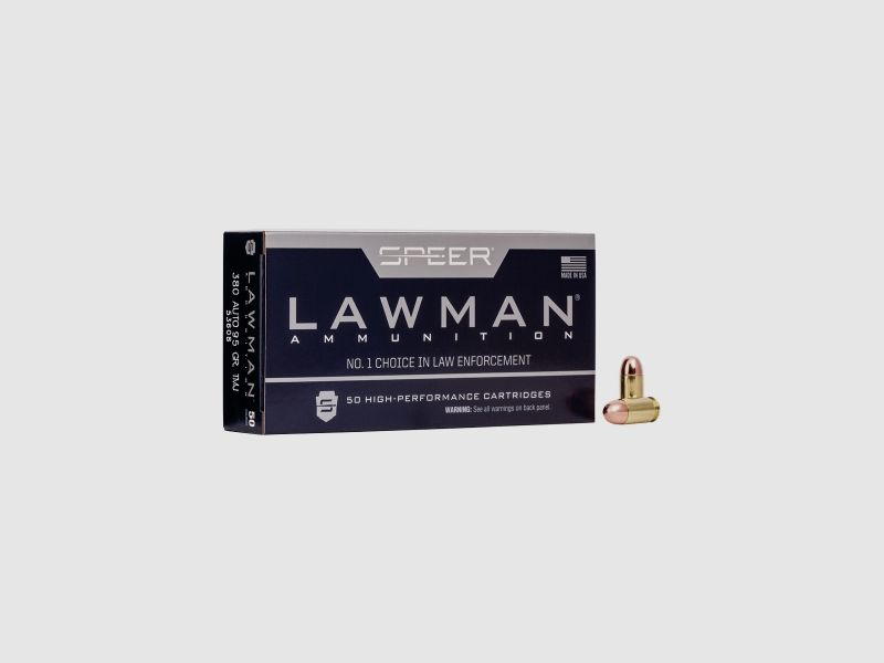 Speer Lawman .380 ACP 95GR TMJ RN 50 cartridges