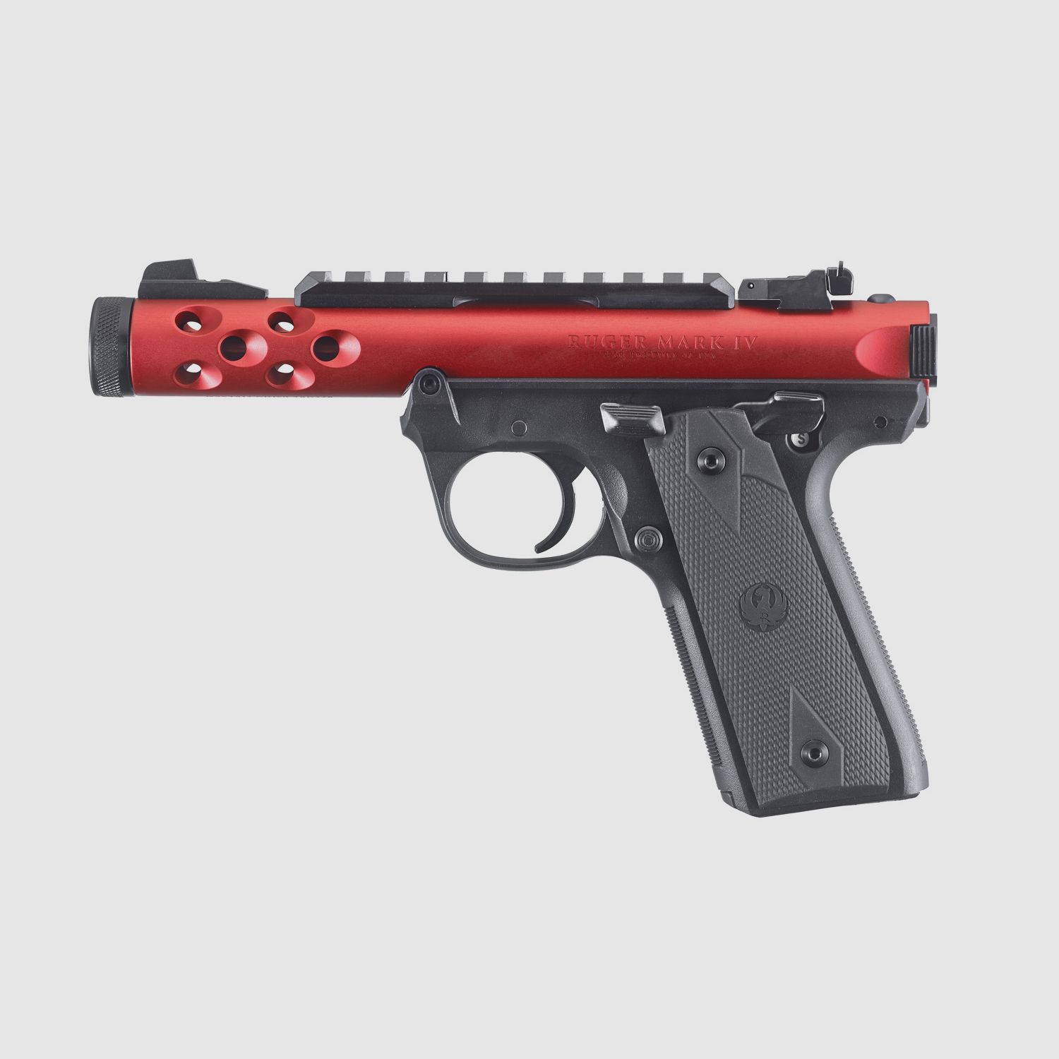 Ruger Mark IV 22/45 Lite .22 LR, 4.40" 1/2"x28, Picatinny, adjustable rear sight, Red Anodized