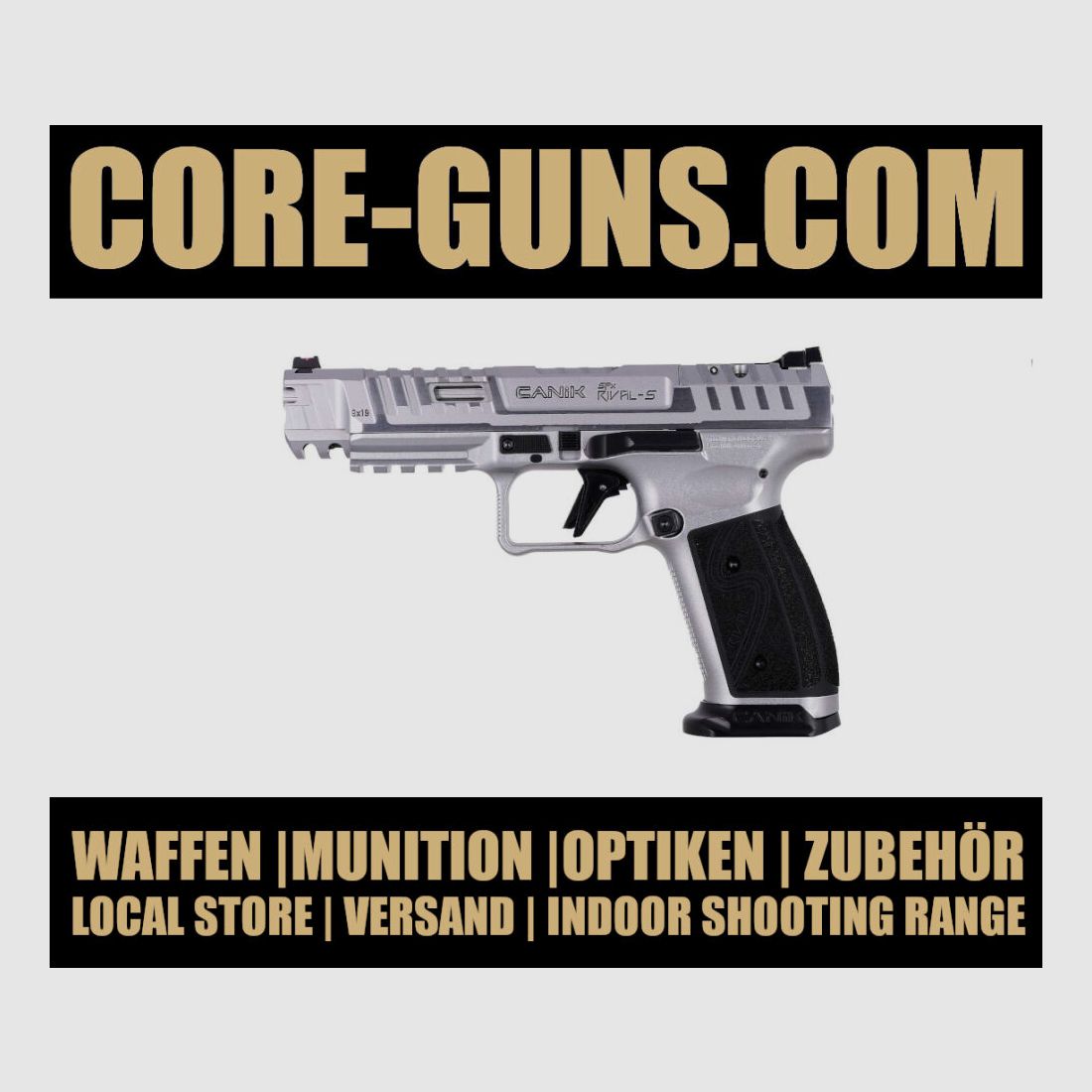 Canik SFX Rival-S Vollstahl Pistole 9mm Luger Chrome sofort verfügbar