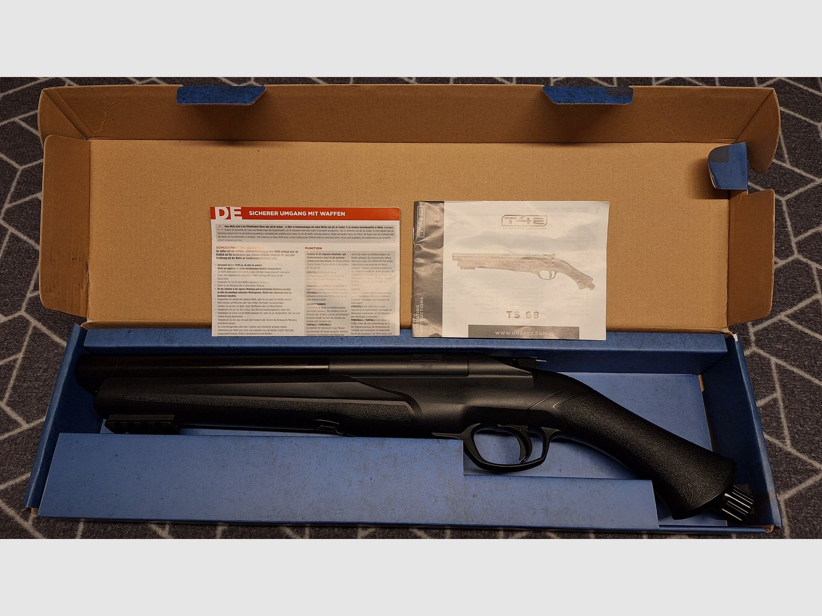 T4E TS 68 / HDS 68 Premium pakiet z zaworem eksportowym, amunicją, CO2, pociskami śrutowymi, strzałkami itp. Nowy!